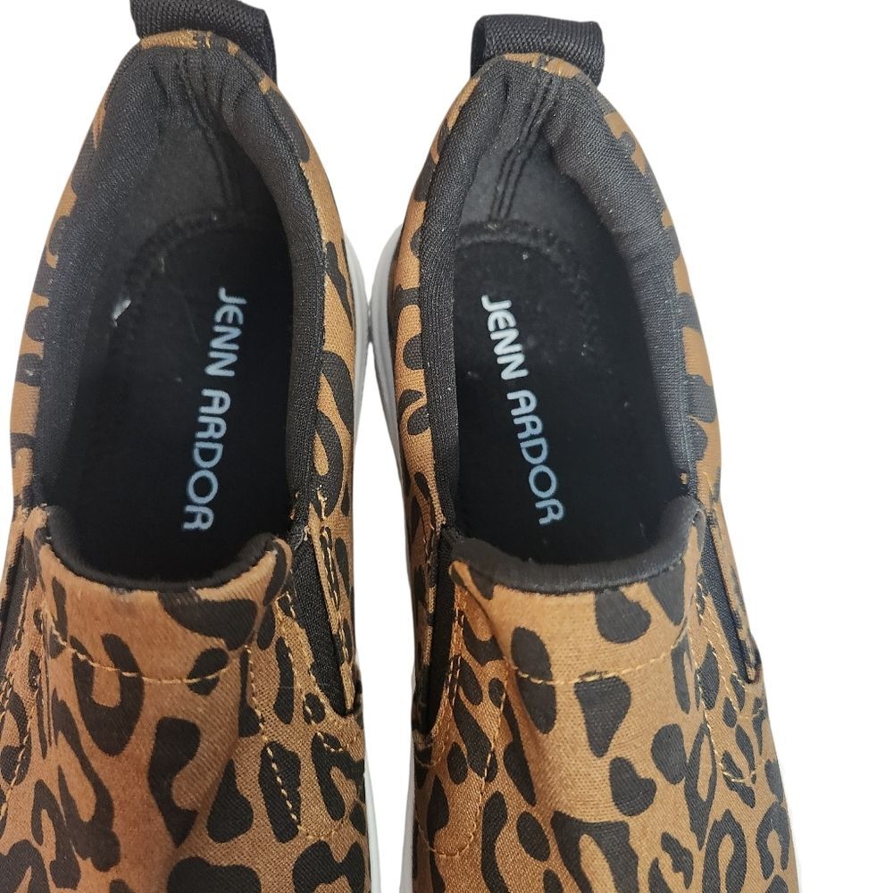 JENN ARDOR Women Classic Slip-On Sneakers Flats Brown Black Leopard Womens 7 - Picture 3 of 8